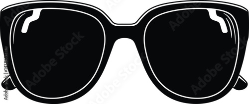 Stylish Black and White Sunglasses Vector Illustration