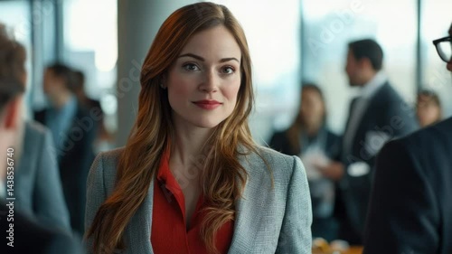 Wallpaper Mural Woman in business suit smiling during interview. Torontodigital.ca