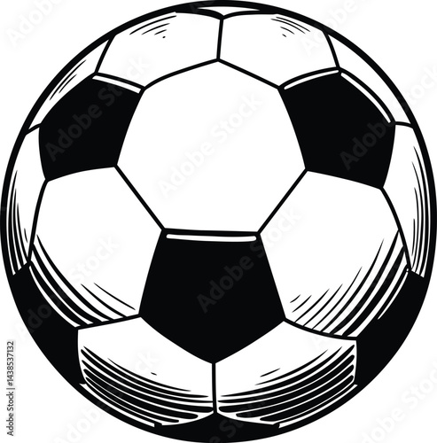 Black and White Soccer Ball Vector Illustration