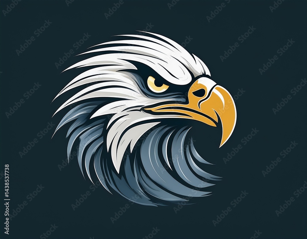 Obraz premium eagle head logo design powerful and majestic illustration