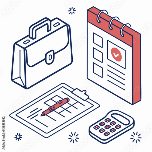 Essential business services icons in a smooth vector style