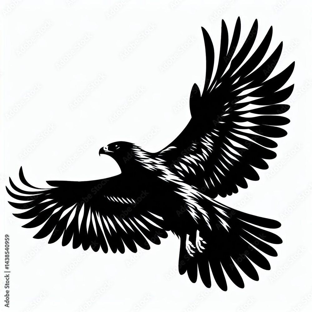 Obraz premium Majestic Eagle Vector Silhouette
