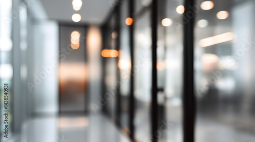 Wallpaper Mural Dynamic office environment with blurred interior and doorway modern workspace serene atmosphere Torontodigital.ca