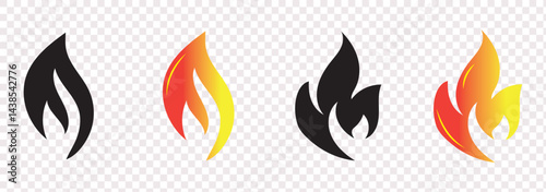 Fire flame icon. Burning symbol. Fireball sign. Energy illustration isolated.