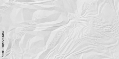 White crumpled paper Blank white crumpled and creased paper poster. White wrinkled paper texture. 