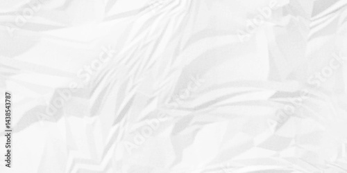 White crumpled paper Blank white crumpled and creased paper poster. White wrinkled paper texture. 