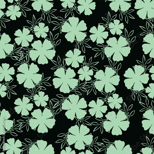 Abstract Digital Hand Drawn Seamless floral pattern background. ready for print digital flower textile allover design