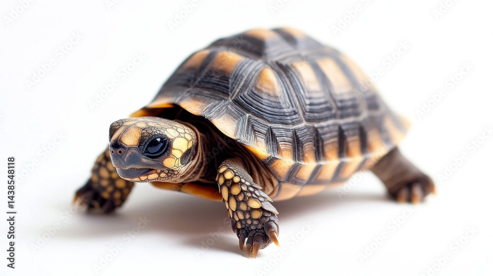 Obraz premium Turtle adventure a tiny terrapin's journey in nature close-up photography indoor setting cute concept