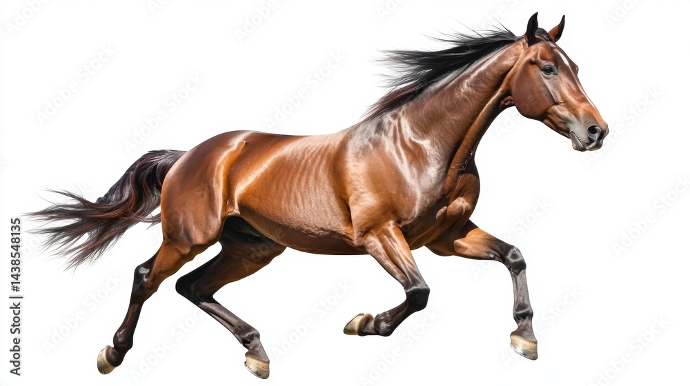 Dynamic horse running in motion outdoor setting animal photography natural environment side view freedom concept Dynamic horse running in motion outdoor setting animal photography natural environment side view freedom concept