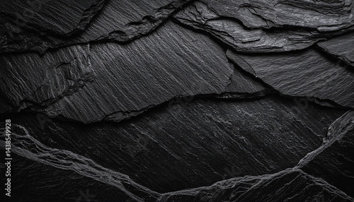 black grunge background black slate natural stone rough rocky pattern stone texture wallpaper background with space for design wide banner panoramic