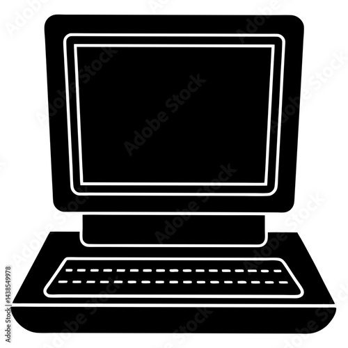 laptop computer icon Smartphone silhouette vector illustration on white background.
