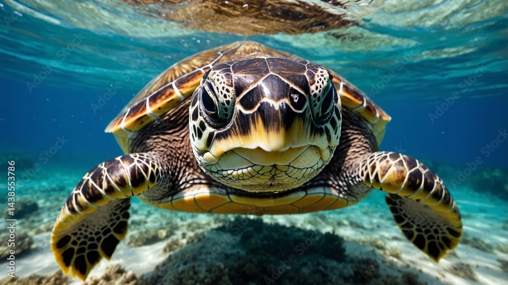 Fototapeta premium turtle swimming, Generative Ai