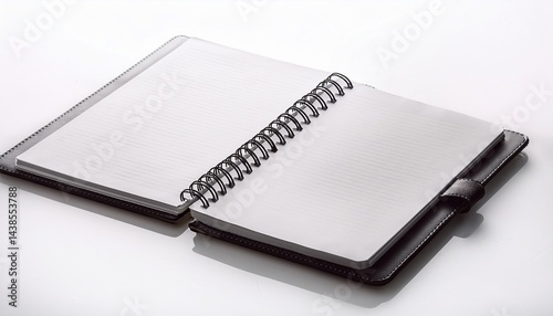 blank realistic spiral notebook isolated on white background