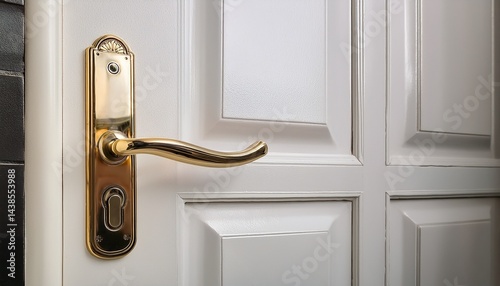 golden door handle on a white door representing elegance and style