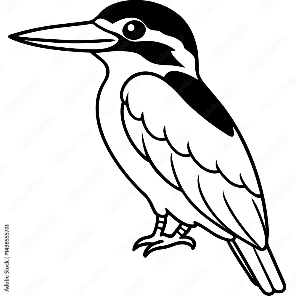 Minimal Common Kingfisher Vector on White Minimal Common Kingfisher Vector on White