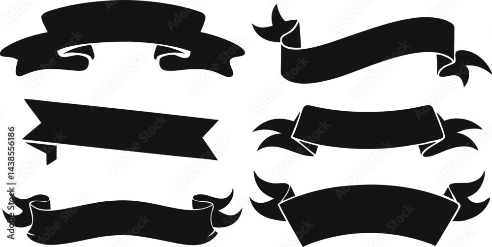 Banner Silhouette Designs for Creative Projects. Custom Banner Silhouettes for Graphic Design. Stylish Banner Silhouette Images for Marketing. High Quality Banner Silhouettes for Web and Print