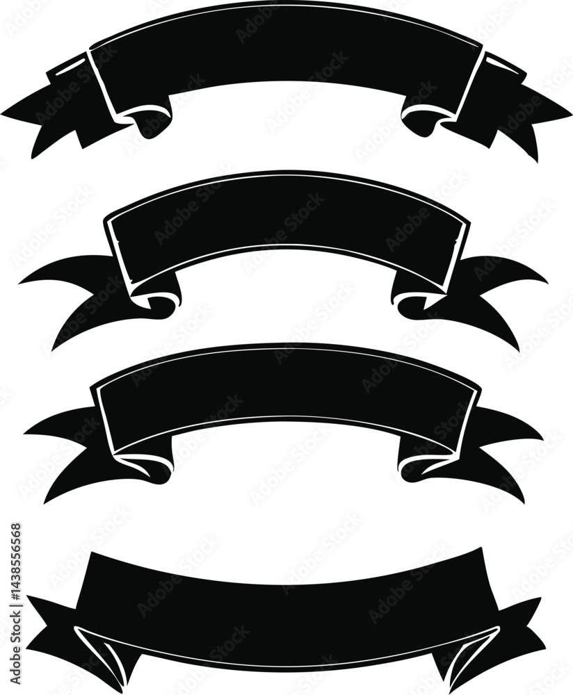 Banner Silhouette Designs for Creative Projects. Custom Banner Silhouettes for Graphic Design. Stylish Banner Silhouette Images for Marketing. High Quality Banner Silhouettes for Web and Print