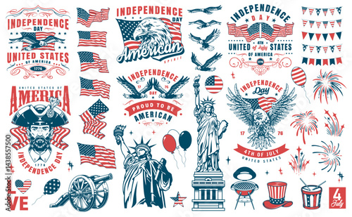 Celebrating Independence Day symbols