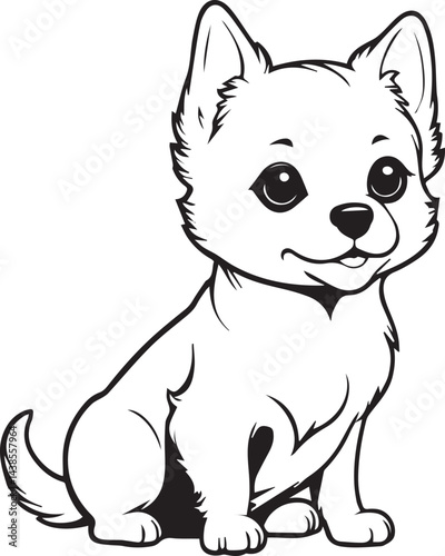 Adorable Cute Dog Vector Silhouette Clip Art Collection