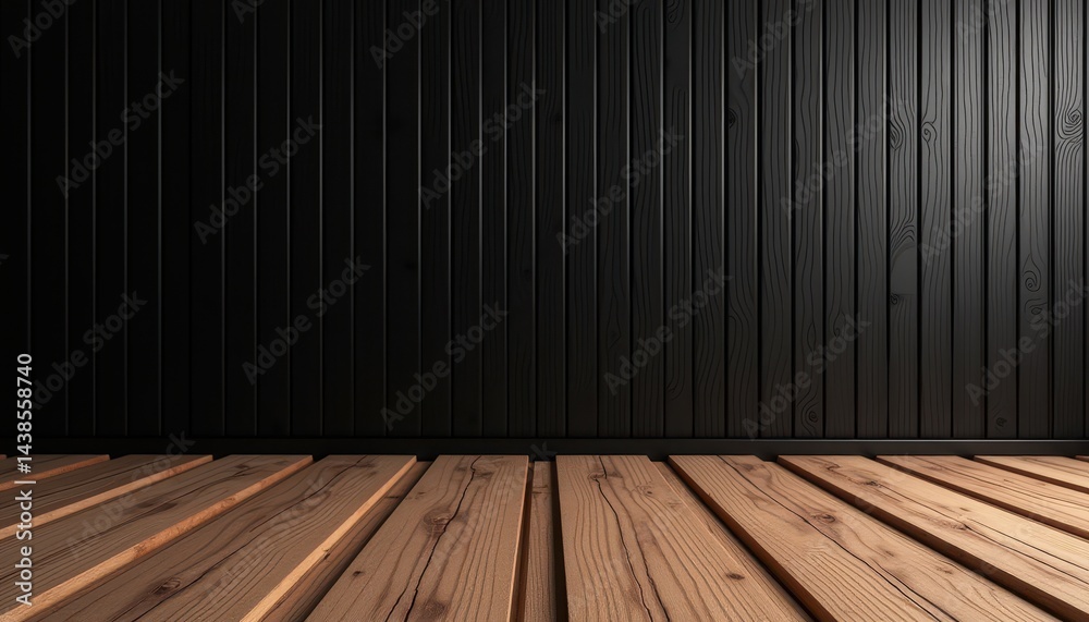 Black Wooden Wall and Floor Black Wooden Wall and Floor