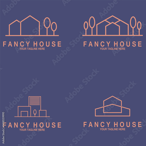 minimalist modern house fancy icon vector illustration template design