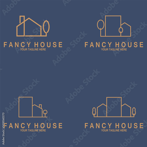 minimalist modern house fancy icon vector illustration template design