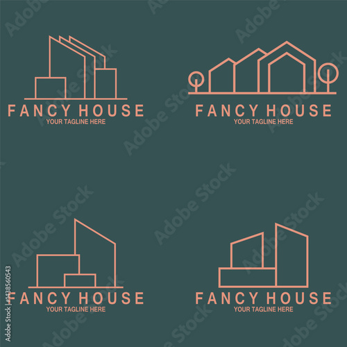 minimalist modern house fancy icon vector illustration template design