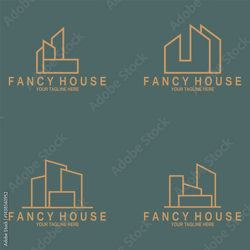 minimalist modern house fancy icon vector illustration template design