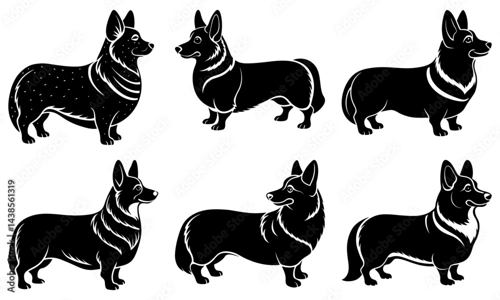 Naklejka premium Corgi Silhouette vector