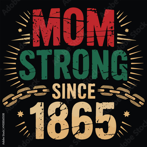 Mom strong since 1865 typography design for mothers day and generational strength