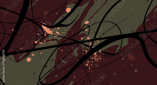 Abstract Art with Splatter and Swirls