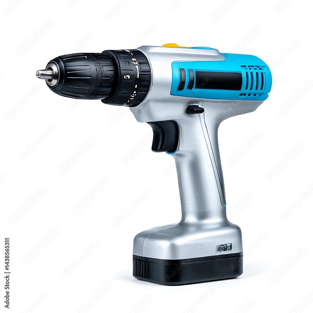 A cordless electric drill driver power tool, isolated on a white background A cordless electric drill driver power tool, isolated on a white background