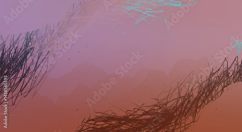 Abstract Lines on Gradient Background