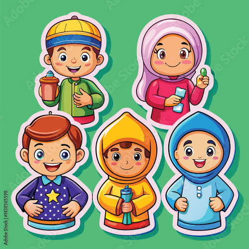 Diverse children in various outfits