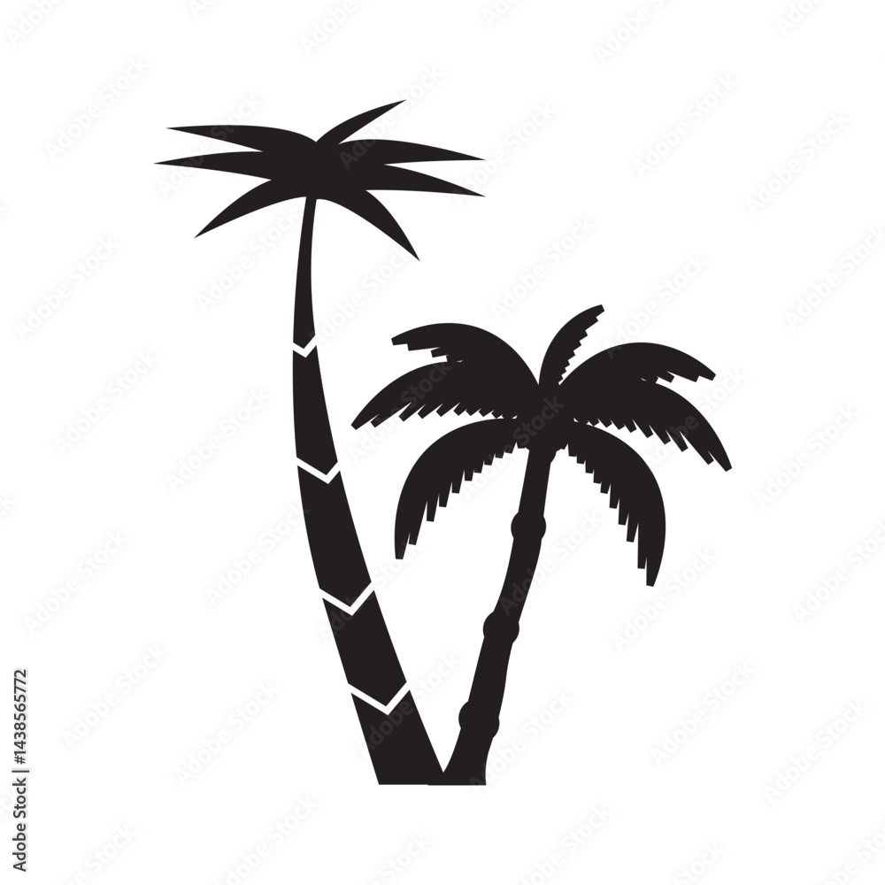 Obraz premium Palm tree summer logo template