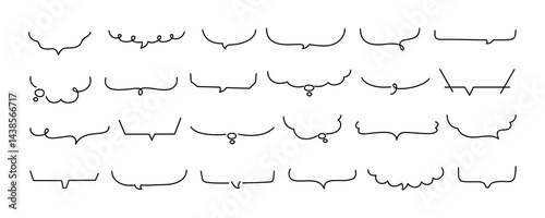 Line text frame. Speech bubble, linear simple dividers modern frame, speech bubbles and decorative text frames, elegant border elements. Vector set