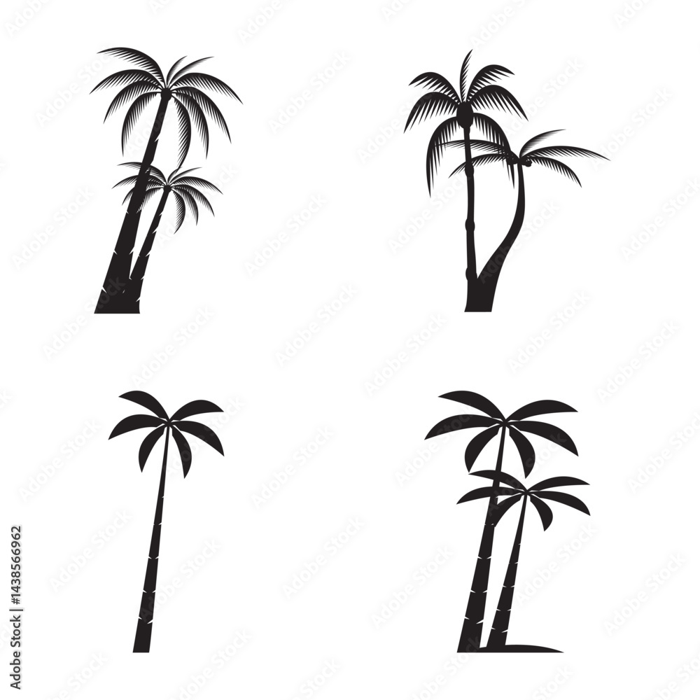 Obraz premium Palm tree summer logo template