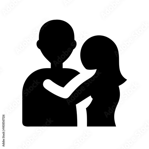 Silhouette of a romantic couple embracing for intimate design themes