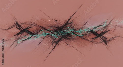 Abstract Lines on Coral Background