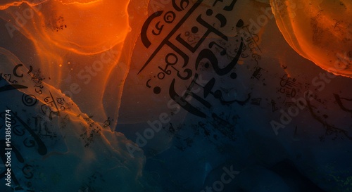 Abstract Artwork with Ancient Symbols