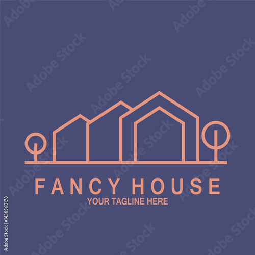 minimalist modern house fancy icon vector illustration template design