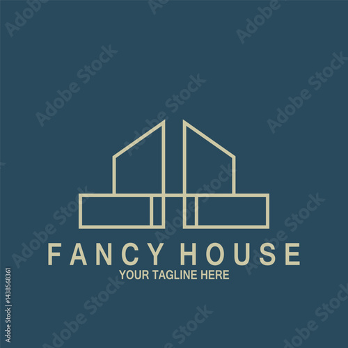 minimalist modern house fancy icon vector illustration template design