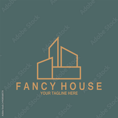 minimalist modern house fancy icon vector illustration template design