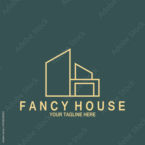 minimalist modern house fancy icon vector illustration template design