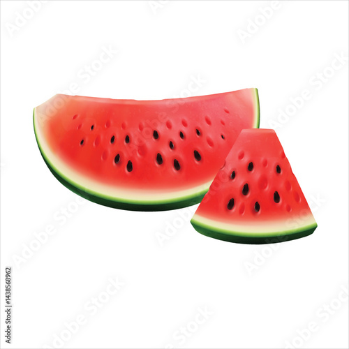Sweet watermelon fruit isolated on white background