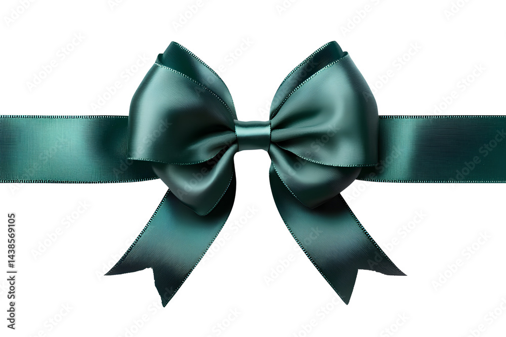 A green ribbon with a bow isolated on a transparent background png A green ribbon with a bow isolated on a transparent background png