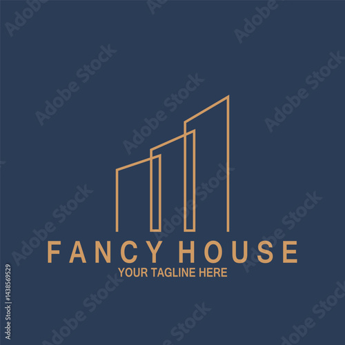 minimalist modern house fancy icon vector illustration template design