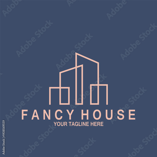 minimalist modern house fancy icon vector illustration template design