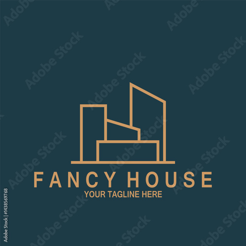 minimalist modern house fancy icon vector illustration template design