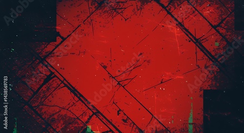 Abstract Red Background with Lines and Scratches